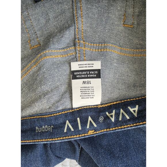 Ava & Viv Skinny Leg Jegging Jeans Womens 18W Blue Power Stretch Denim - Picture 4 of 5